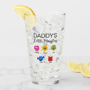Funny Halloween Daddy's Little Monster  Glass