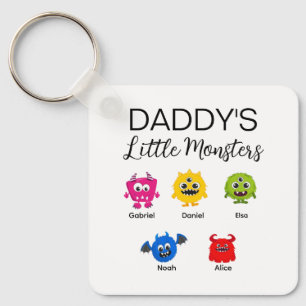 Funny Halloween Daddy's Little Monster Key Ring