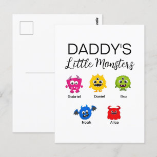 Funny Halloween Daddy's Little Monster Postcard