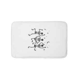 Funny Halloween Dancing Skeletons Happy Halloween Bath Mat
