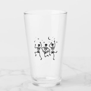 Funny Halloween Dancing Skeletons Happy Halloween Glass