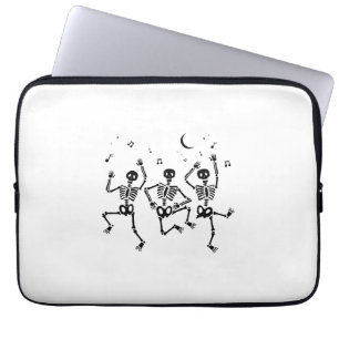 Funny Halloween Dancing Skeletons Happy Halloween Laptop Sleeve