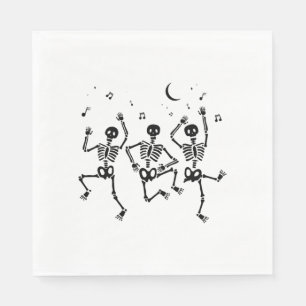 Funny Halloween Dancing Skeletons Happy Halloween Napkin
