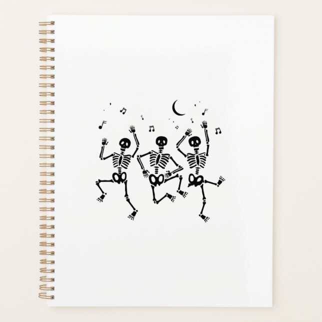 Funny Halloween Dancing Skeletons Happy Halloween Planner (Front)