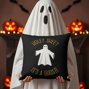 Funny Halloween Decor - Holey Sheet It's A Ghost Cushion