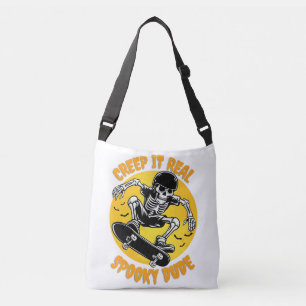 Funny Halloween Design Skeleton Skateboarder Crossbody Bag