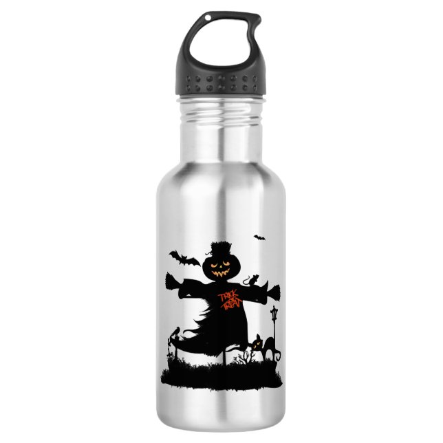 Funny halloween design with scarecrow 710 ml water bottle (Front)