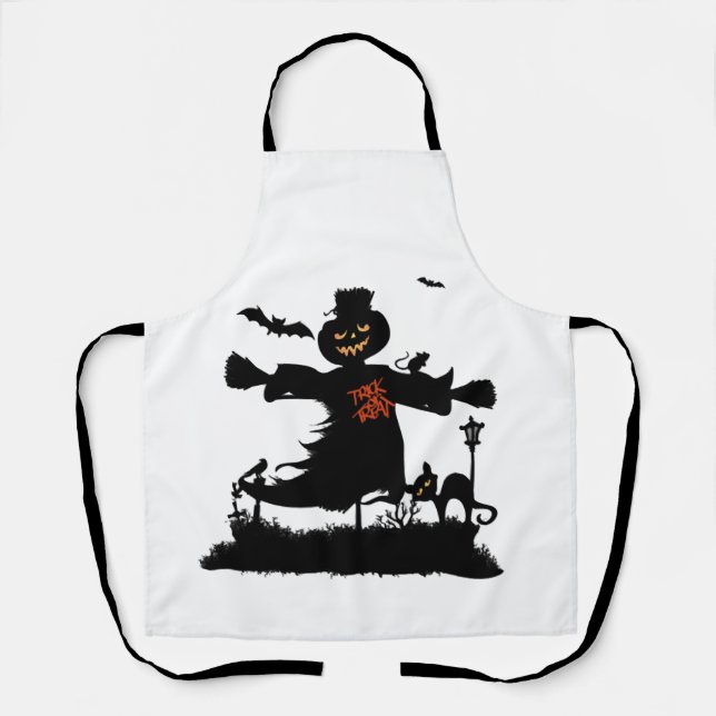 Funny halloween design with scarecrow apron (Front)