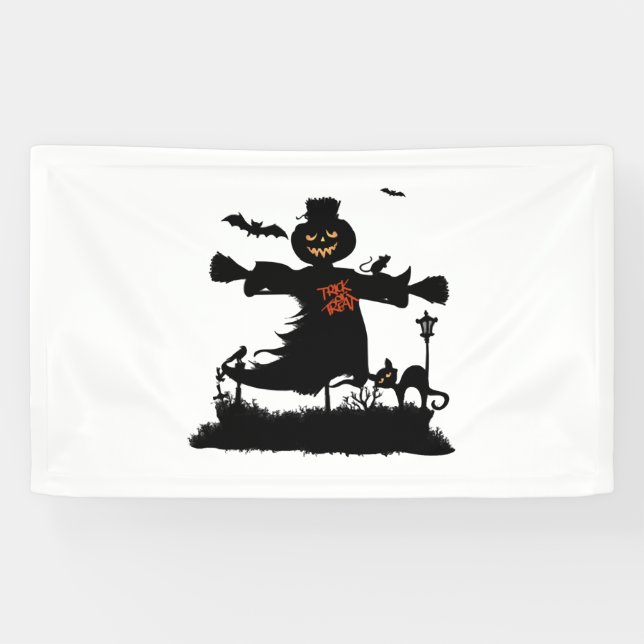 Funny halloween design with scarecrow banner (Horizontal)