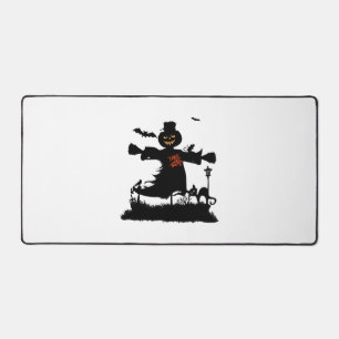 Funny halloween design with scarecrow desk mat
