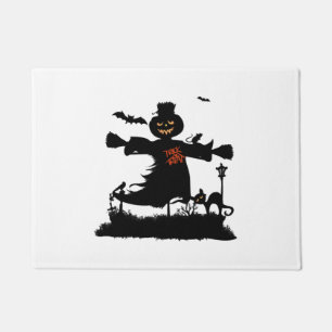 Funny halloween design with scarecrow doormat