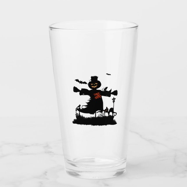 Funny halloween design with scarecrow glass (Front)