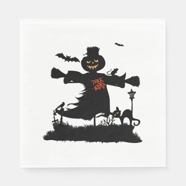 Funny halloween design with scarecrow napkin (Front)