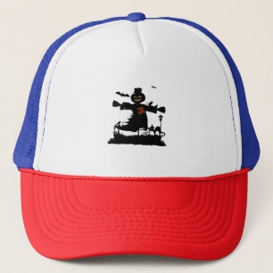 Funny halloween design with scarecrow trucker hat