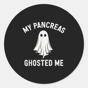 Funny Halloween Diabetes Awareness My Pancreas Gho Classic Round Sticker