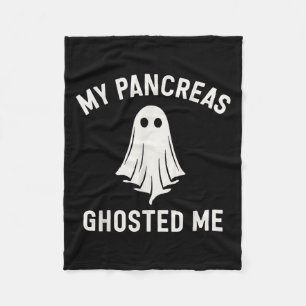 Funny Halloween Diabetes Awareness My Pancreas Gho Fleece Blanket