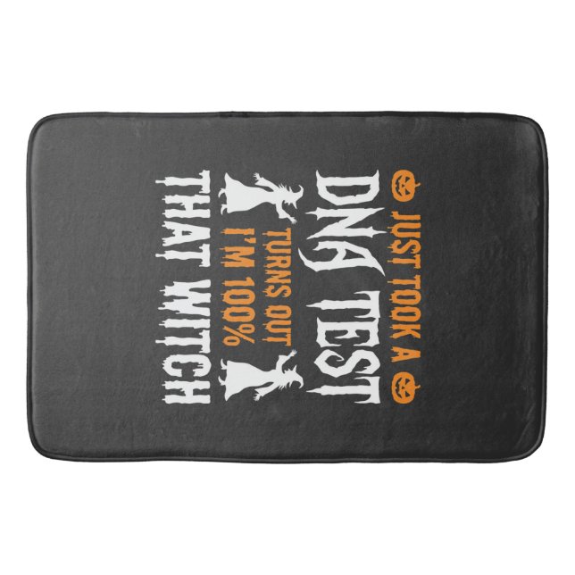 Funny Halloween DNA Test Witch Graphic Bath Mat (Front)
