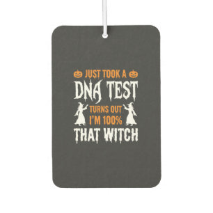 Funny Halloween DNA Test Witch Graphic Car Air Freshener