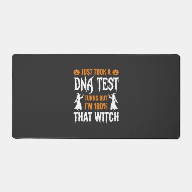 Funny Halloween DNA Test Witch Graphic Desk Mat (Front)