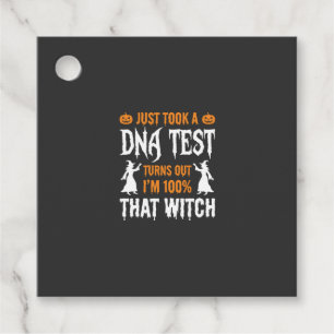 Funny Halloween DNA Test Witch Graphic Favour Tags