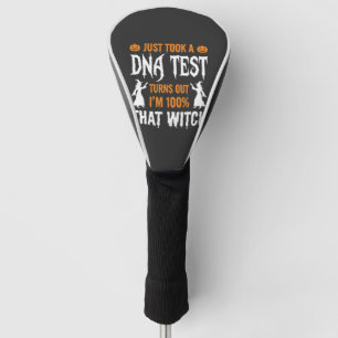 Funny Halloween DNA Test Witch Graphic Golf Head Cover