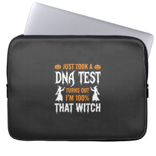 Funny Halloween DNA Test Witch Graphic Laptop Sleeve