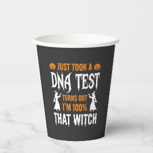 Funny Halloween DNA Test Witch Graphic Paper Cups