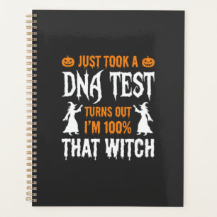 Funny Halloween DNA Test Witch Graphic Planner