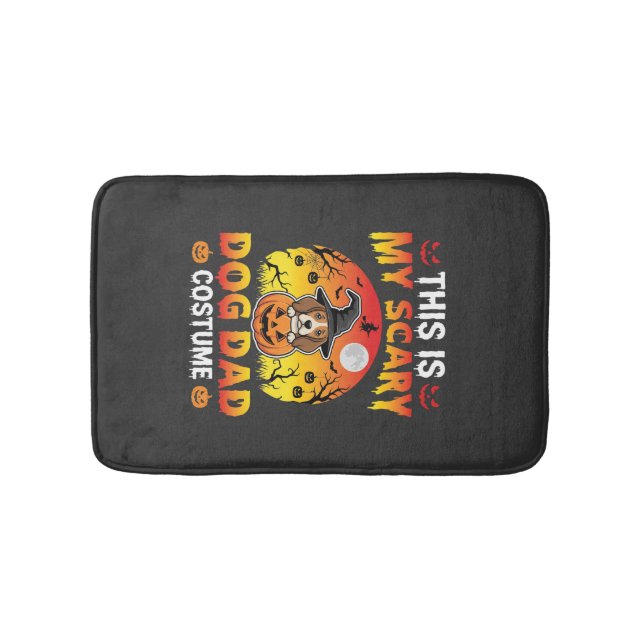Funny Halloween Dog Dad Costume Witch Beagle Bath Mat (Front)