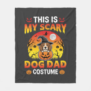 Funny Halloween Dog Dad Costume Witch Beagle Fleece Blanket