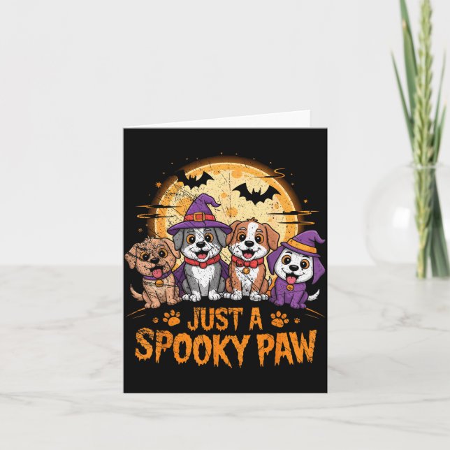 Funny Halloween Dog Ghost Costume Puppy Just A Sok Card (Front)