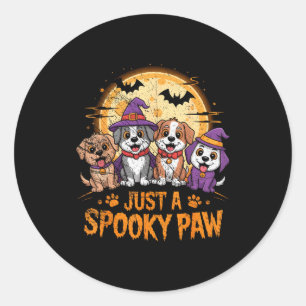 Funny Halloween Dog Ghost Costume Puppy Just A Sok Classic Round Sticker