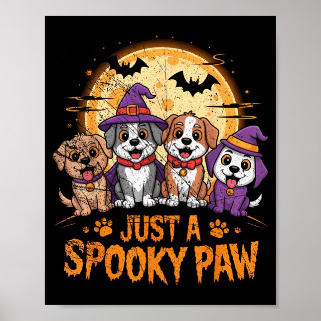 Funny Halloween Dog Ghost Costume Puppy Just A Sok Poster (Front)