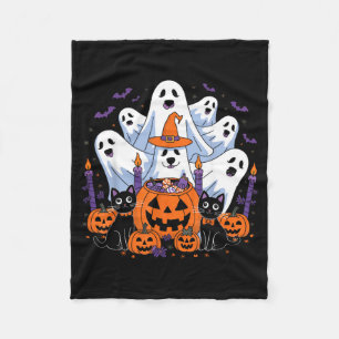 Funny Halloween Dog Ghost Halloween Dog Men Women Fleece Blanket