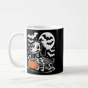 Funny Halloween Dog Skeleton Spooky Puppy Bones Coffee Mug