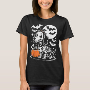 Funny Halloween Dog Skeleton Spooky Puppy Bones T-Shirt