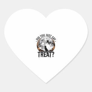 Funny Halloween Dog Treat Vintage Vector Design_1 Heart Sticker