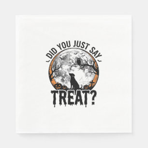 Funny Halloween Dog Treat Vintage Vector Design_1 Napkin