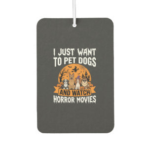 Funny Halloween Dogs Horror Movies Vector Car Air Freshener