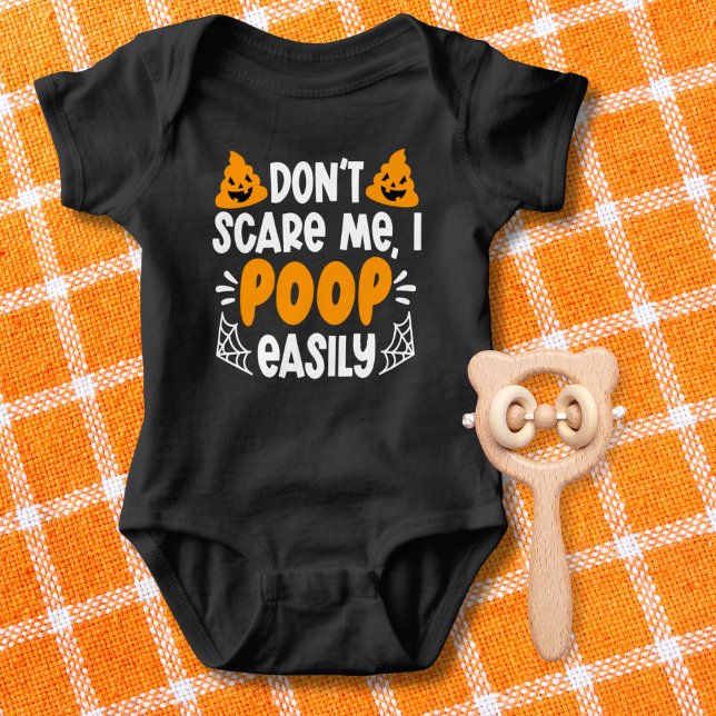Funny Halloween Don't Scare Me I Poop Easily  Baby Bodysuit (Creator Uploaded)