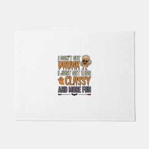 Funny Halloween Drinking Less Classy Shirt Design_ Doormat