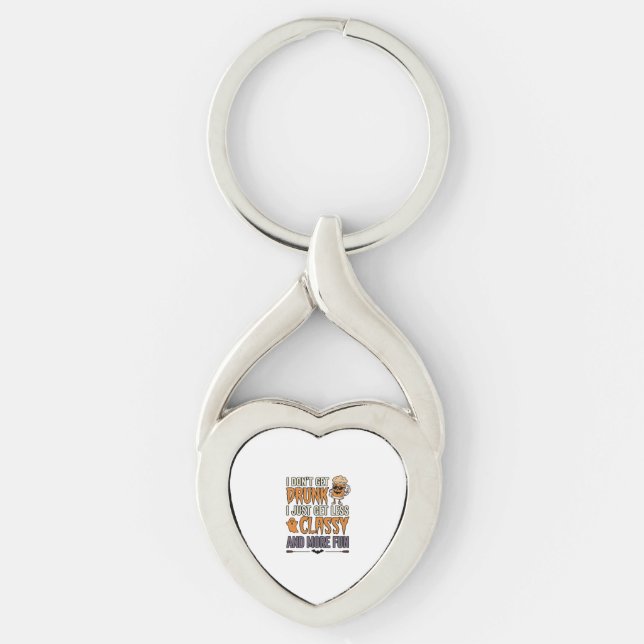 Funny Halloween Drinking Less Classy Shirt Design_ Key Ring (Front)