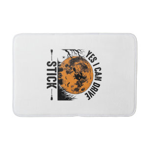 Funny Halloween Drive Stick Witch Vintage Shirt De Bath Mat
