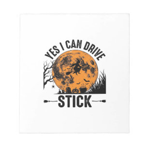 Funny Halloween Drive Stick Witch Vintage Shirt De Notepad