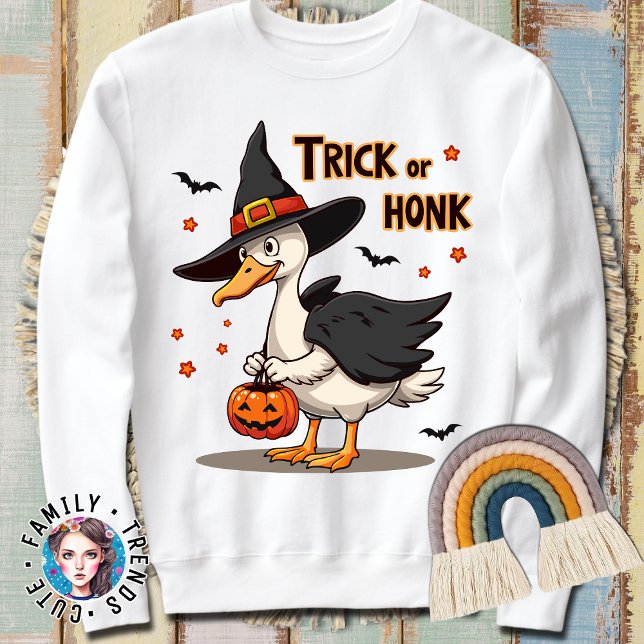 Funny Halloween Duck Costume Trick Honk Trick Or H Sweatshirt (Creator Uploaded)