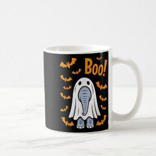 Funny Halloween Elephant Boo Ghost Costume Bats Coffee Mug