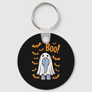 Funny Halloween Elephant Boo Ghost Costume Bats Key Ring