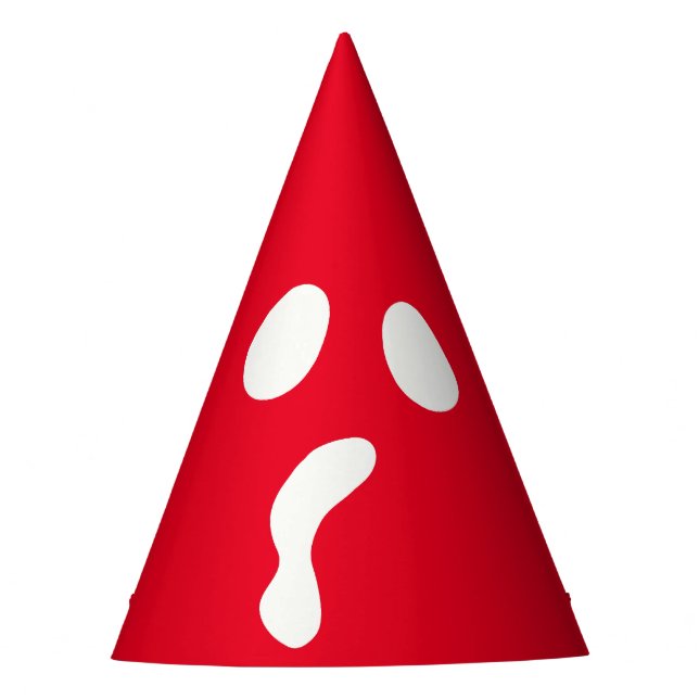 Funny Halloween face ghost scary boo Party Party Hat (Front)