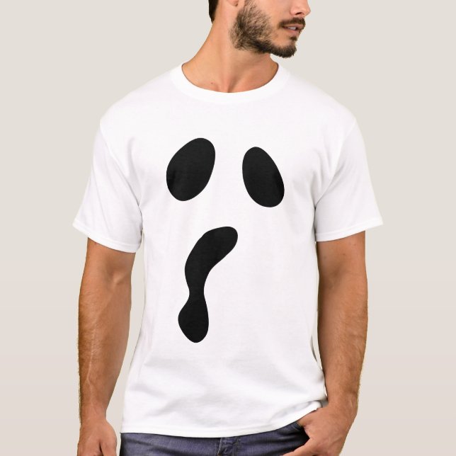 Funny Halloween face ghost scary boo Party T-Shirt (Front)