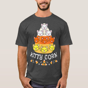 Funny Halloween Fall Cat Face Candy Corn Lover Kit T-Shirt